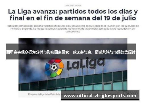 西甲赛事观众行为分析与影响因素研究：球迷参与度、情感共鸣与市场趋势探讨
